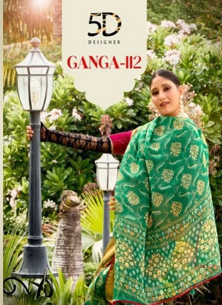 Ganga 112 By 5d Designer Simmer Chiffon Saree Exporters In India